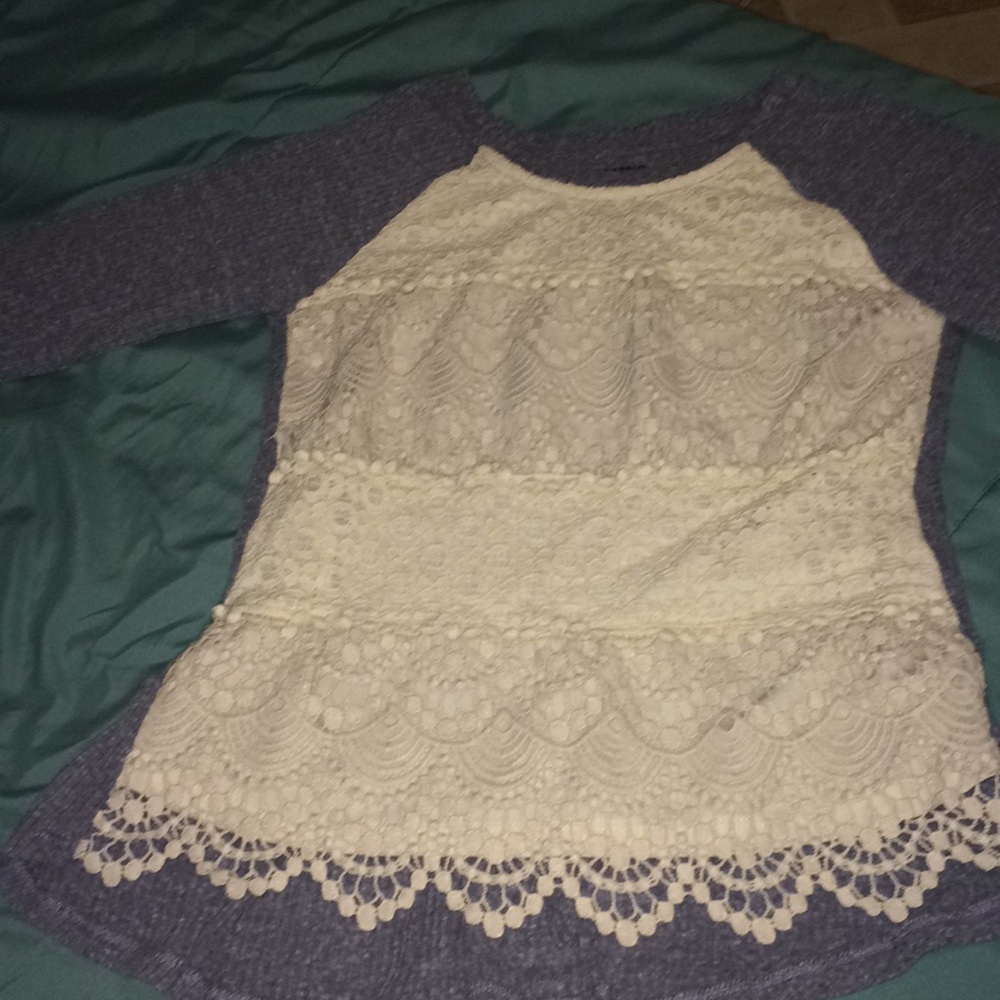 Grey Long sleeve Shirt with white
